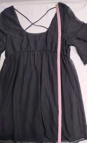 Paper Doll Black Babydoll Dress 1XL Goth Vintage Emo Lined classy casual - Picture 8 of 8
