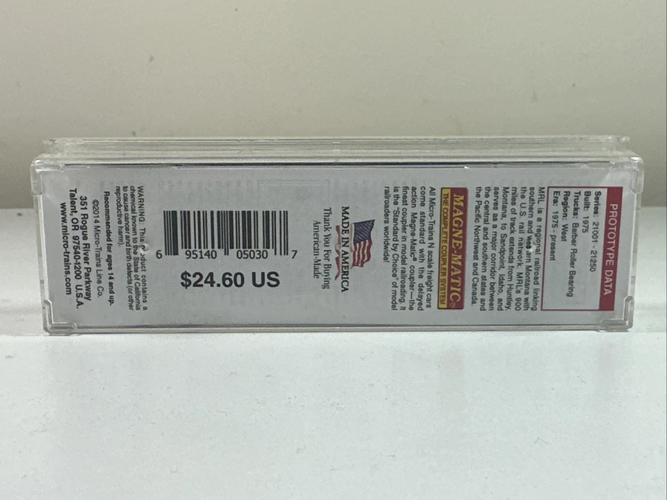 N Scale Micro Trains Line 50' Box Car Montana Rail Link #21112 025 00 790 - Image 4 of 4