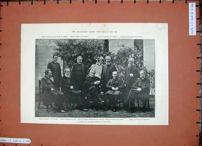 Alter antiker Druck 1893 Englische Bischöfe Kalkutta Rangun Madras Bombay Männer 19.