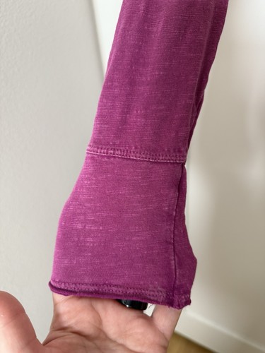We The Free Top Women M Purple Crochet Henley Button Long Sleeve Boho Festival - Picture 5 of 11