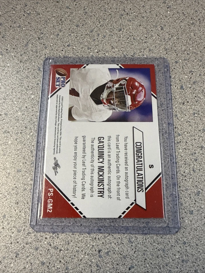2021 Leaf Pro Set College - Autographs Ga’Quincy McKinstry #PS-GM2 (AU, RC) - Image 2 of 2