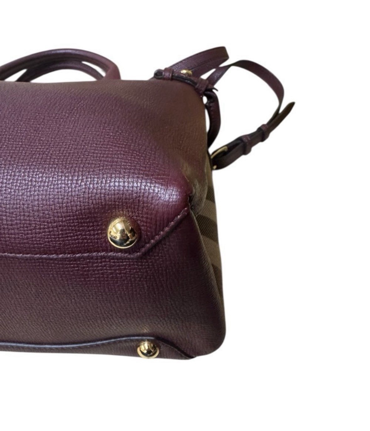 Burberry Elderberry Leather House Nova Check Medium Banner Tote Bag Preloved Ex+ image 8