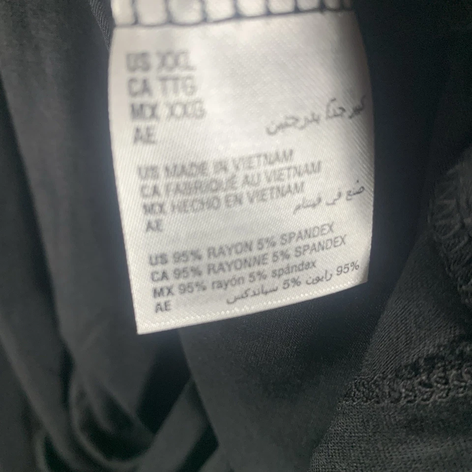 Alfani Women's Pajama Set Shirt Pants XXL Black White Trim Long Sleeve Pockets - Image 4 of 4