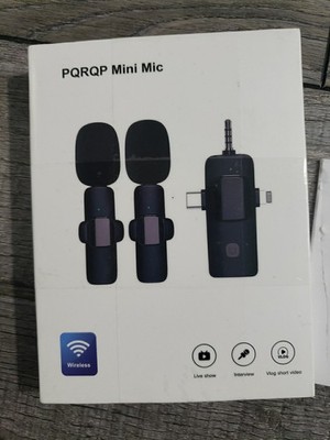 PQRQP 3 in 1 Mini Mic Wireless Lavalier Microphone for iPhone, Android...