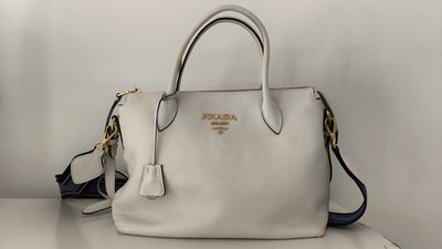Ebay Live - Schultertasche Prada Weiß - CHA0743 FXT