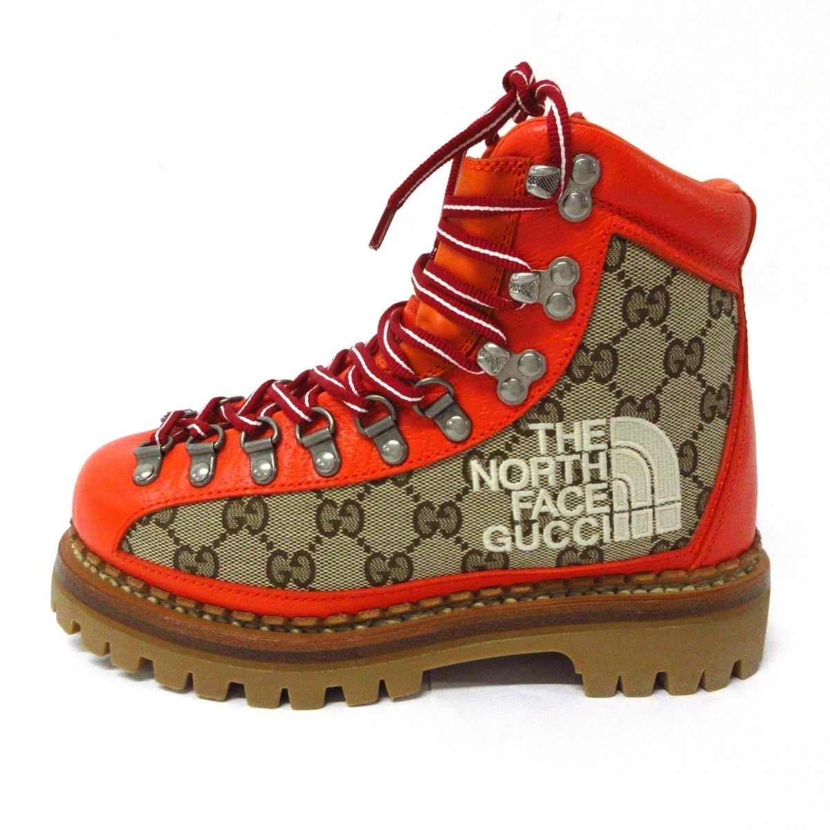 Authentique toile cuir marron clair orange beige GUCCI GG Supreme 679927   Bottes
