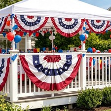 2x4 Ft American Pleated Flag Set of 4 Independence Day 4th of July Decorati...