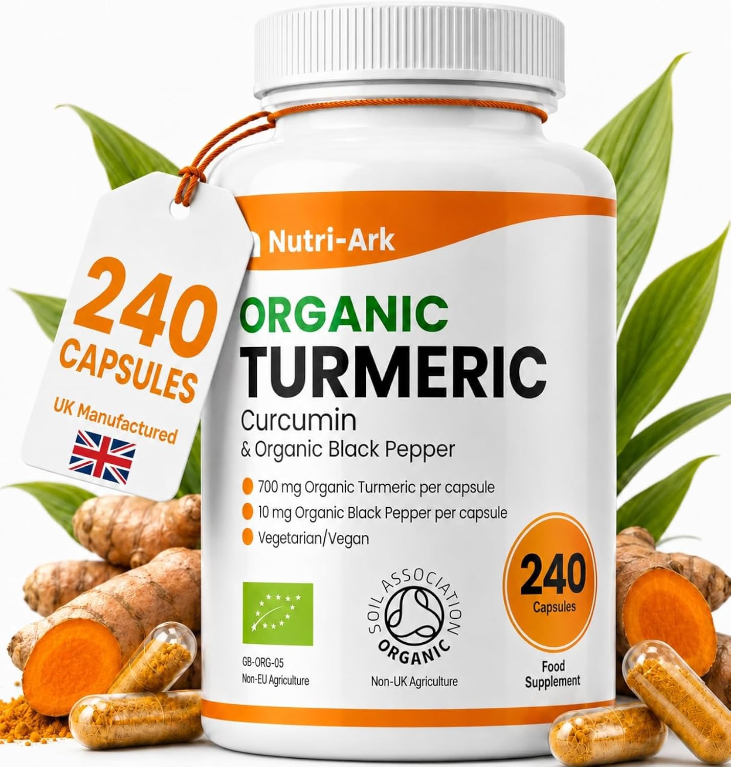 Nutri-Ark Organic Turmeric 700Mg, 240 Capsules With Organic Black Pepper - Image 4