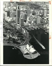 1980 Press Photo Sydney, Australia, with beautiful harbors and modern buildings.