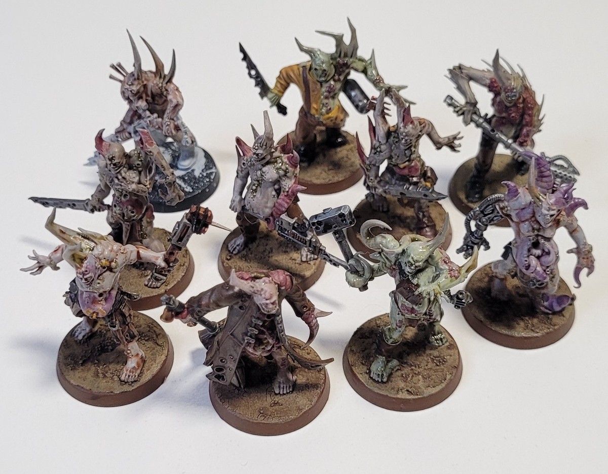 ポクスウォーカー 英語版 40k 4枚＋ゆうパケットMINI 10x POXWALKERS Death Guard *Well Painted* Warhammer 40k Chaos