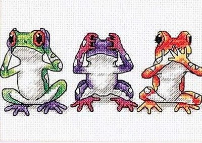 Dimensions Counted Cross Stitch Tree Frog Trio 7'' x 5'' Sealed-NEW #16758