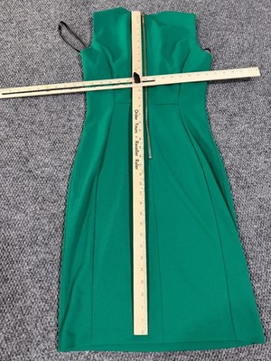 Calvin Klein Sheath Dress Womens 4 Green Sleeveless Knee Length Career  Cocktail | eBay