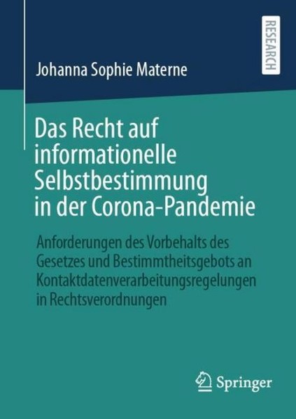 Das Recht Auf Informationelle Selbstbestimmung In Der Corona-Pandemie Johan ...-image