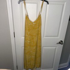 Yellow GAP Dress Yellow Floral Design Size Large Adjustable Straps Preloved