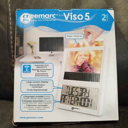 Geemarc VISO5 Digital Analogue Large Screen Calendar Wall Table Dementia Elderly - Picture 2 of 4