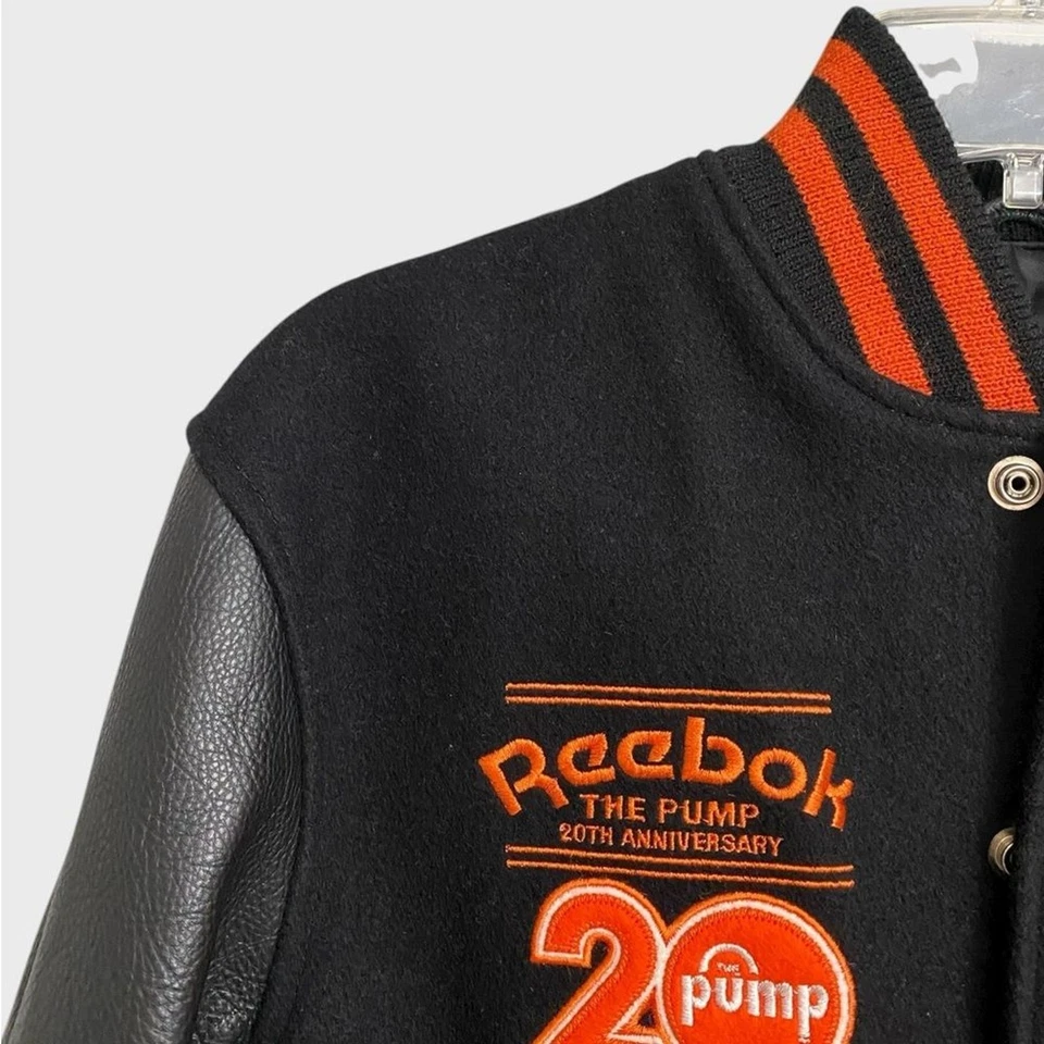 Reebok Pump 20th Anniversary Varsity Letterman Jacket Men's Size S Made in USA - Image 3 of 4