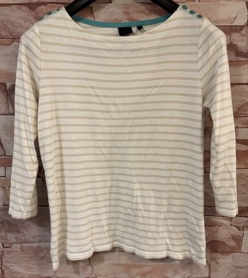 Rafaella Multi-Color 3/4 Sleeve Top. Size: Large. 100% Cotton
