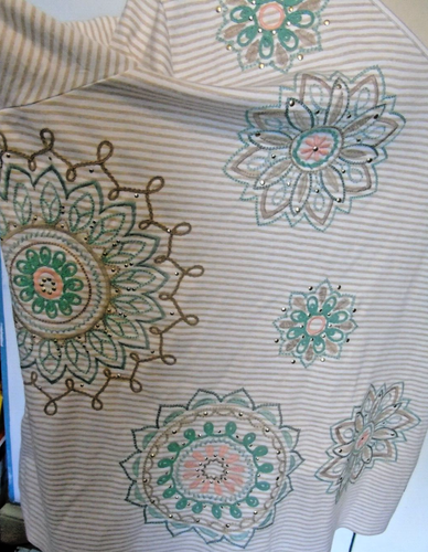 Alfred Dunner Woman 1X Coconut Grove Embellished Top 3/4 sleeve NEW - Imagen 4 de 11