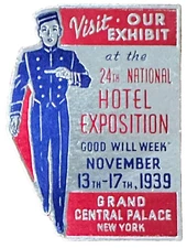 1939 24th National Hotel Exposition Grand Central Palace NEW YORK Label Decal