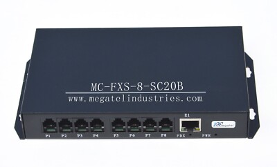 MC-FXO-8-SC20B, 8CH POTS Over Fiber Converter for SM 20Km and MM 2Km