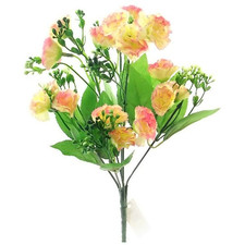 ARTIFICIAL SILK FLOWERS MINI CARNATION BUNCH 6 COLOURS Indoor / Outdoor