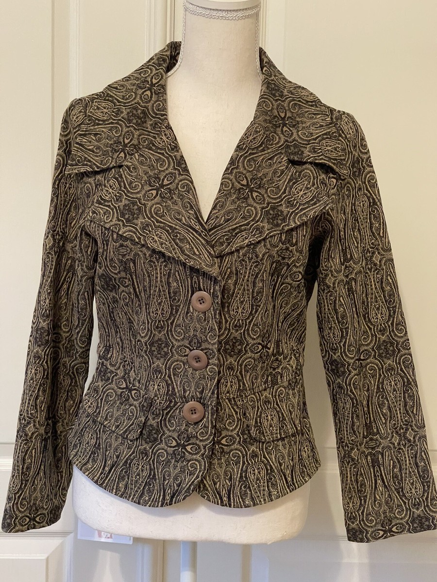 Vintage Doki Geki Jacket L Large Paisley Single Breasted W Vintage Doki Geki Jacket L Large Paisley Single Breasted W