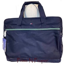 Tommy Hilfiger Weekender Bag Navy Green Strip Small Logo Zipper Outside Pocket