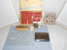 Large Lot Wood Mounted Rubber Stamps Anna Griffin  NIB Ink Kits