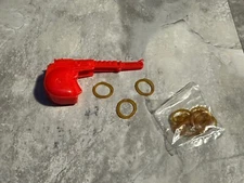 Vintage Miniature Folding Rubber Band Gun. 1990’s Fun. Red, White, Black & Green