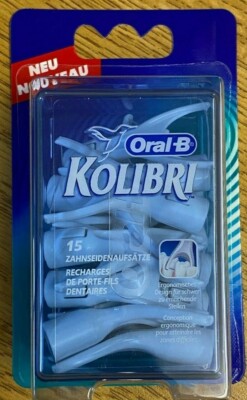  15 Stück Oral B Kolibri (Kolibri) Zahnseide Kopf Nachfüllpack NEU