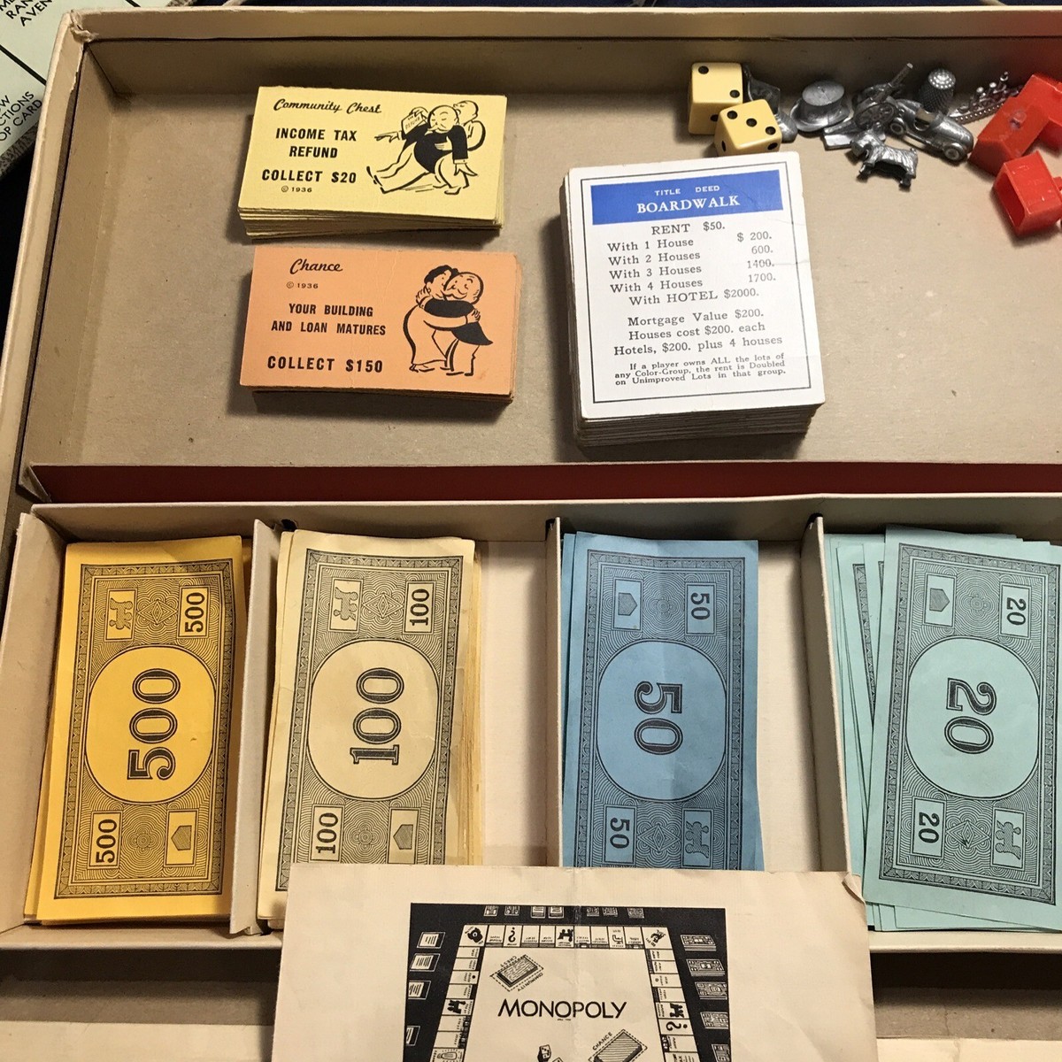 モノポリーページ Monopoly Vintage Incomplete Board Game Parker Bros 1954 | eBay