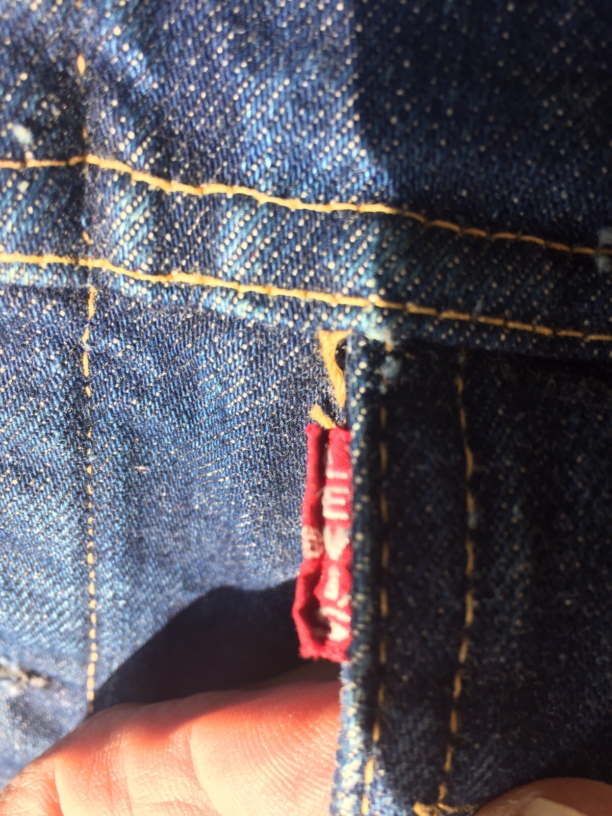 Rare Denim Vtg Levi's Big E Denim Lrg Type 3 2 Pocket jacket 505 558 559 Dark image 5