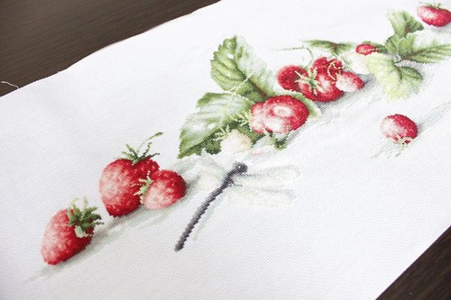 Etude with Strawberries B2254L Luca-S Counted Cross-Stitch Kit - 第 3/3 張圖片