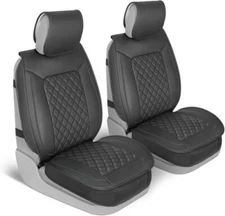 MotorBox Prestige Faux Leather Seat Covers for Cars - (2) Front Semi-Custom F...