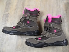 PIO BIO belles bottes velcro doublées marron rose taille 34 NEUVES ST318