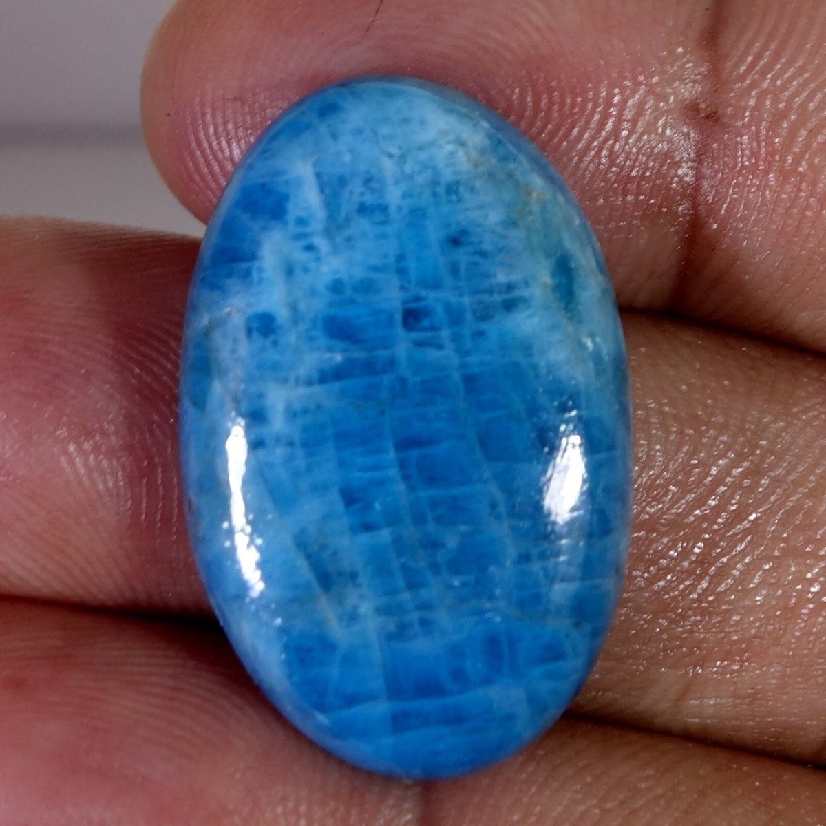 A1 Quality Natural Apatite Oval Cabochon Wire wrap Gemstone Cts  19X29X5MM - Main Image