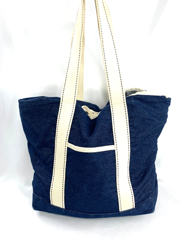 Unbranded Blue Denim Jeans Tote Shoulder Bag Purse Detachable Zip Pouch Included