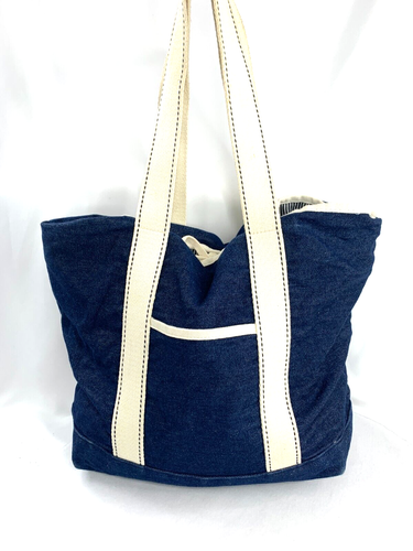 Unbranded Blue Denim Jeans Tote Shoulder Bag Purse Detachable Zip Pouch Included - 第 1/9 張圖片