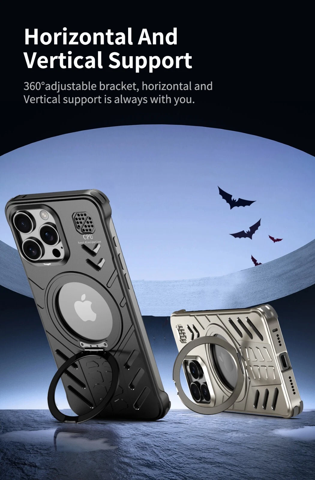 Magnetic Metal Armor Frameless 360 Stand Back Case For iPhone 16 15 Pro Max - Picture 11 of 27