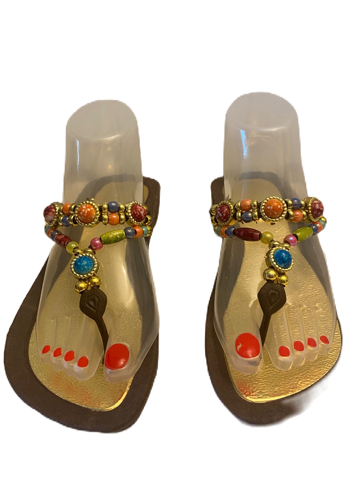 APL Infradito donna senza marchio con perline taglia med ottime condizioni