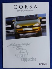 Opel Corsa Sondermodelle Advantage Twen Vogue Family - Prospekt Brochure 04.1997