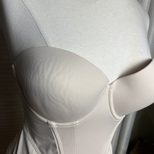 Jezebel Bra / Bustier Strapless Longline Bra 36D Beige Boned Bridal 32533 - Picture 5 of 21