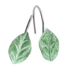 12PCS Leaves Shower Curtain Hooks Green Bathroom Decor Shower Hooks for Showe...