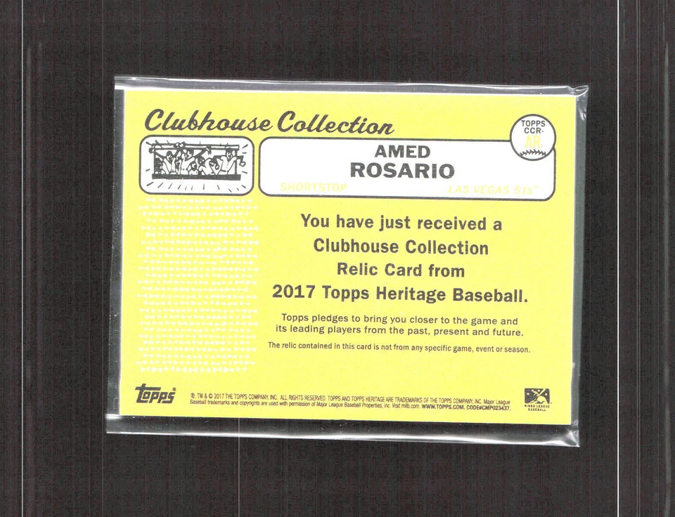 2017 Topps Heritage Minor League #CCR-AR Amed Rosario Relics Green #/99 - Image 2 of 2