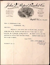 1900 John L Roper Lumber Co Kiln Dried Pine Cedar Shingles NORFOLK VA Letterhead