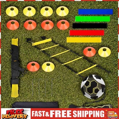 Soccer Training Equipment 12 Rung Agility Ladder 12 Disc Cones Kick Trainer SN9F