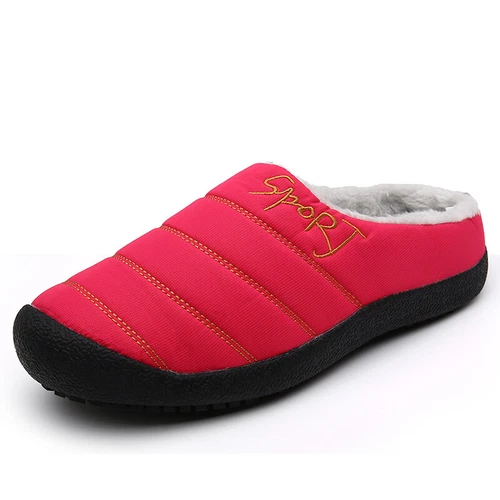 Winter Cotton Slippers Waterproof Plush Lining Warm Men Women Slippers Outdoor- - Picture 3 of 65