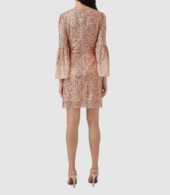 French Connection Cellienne Sequin Mini Dress - Dusty Pink - 4