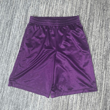 Starter Youth Boys Size Small Athletic Shorts Purple Satin Ribbed Elastic Waist