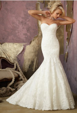 Beautiful Strapless Mermaid Wedding Dress by Mori Lee style 1862 White US10 NWT